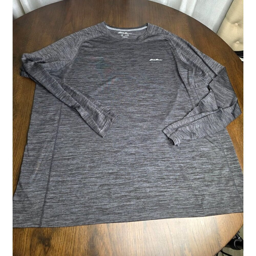 Eddie Bauer Freedry‎ Shirt Mens Tall XL Gray Long Sleeve Athletic Running Casual